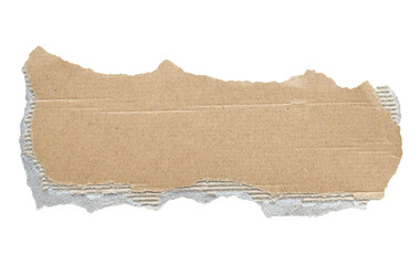 Brown Cardboard paper piece isolated on white background