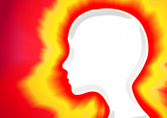 サイエンステクノロジーの概念で光輝くロボットの横顔の3dイラスト