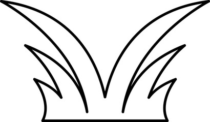 Grass icon vector. Simple design on white background line art on white