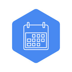 Isolated outline calendar flat icon design 