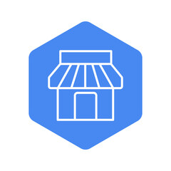 Outline storefront shop house icon design 