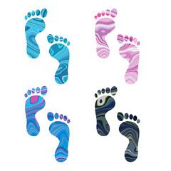 Abstract Colourful Collection Of Different Foots