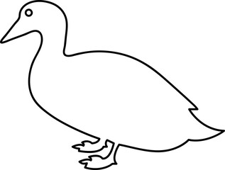 duck icon symbol sign vector line art on white background..eps