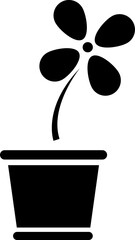 Flowerpots with flower vector illustration on white background..eps