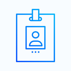 Identity card outline flat icon illustration 