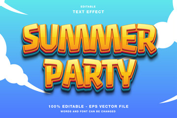 Summer Party 3d Cartoon Game Text Effect