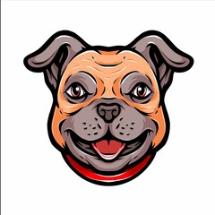 cute dog head cartoon illustration