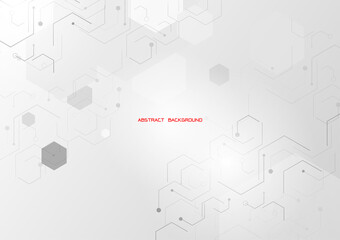 Hexagon shape element with solf light grey background