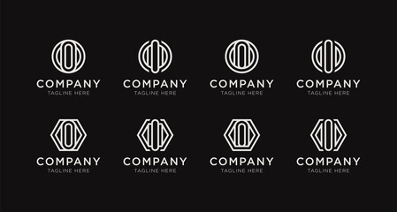 Set of letter O monogram logo design bundle. The logo can be used for any company business