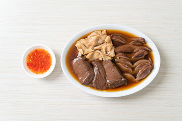 stewed duck offal in brown soup