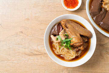 Braised duck noodles with brown soup