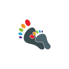 Foot, footprint icon logo template