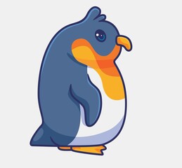 cute yellow neck penguin. isolated cartoon animal illustration. Flat Style Sticker Icon Design Premium Logo vector. Mascot Character