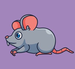 cute cartoon mouse. isolated cartoon animal illustration vector