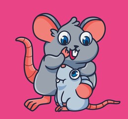 cute cartoon mouse family. isolated cartoon animal illustration vector
