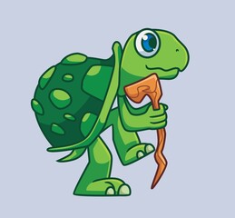 cute cartoon turtle walking. isolated cartoon animal illustration vector