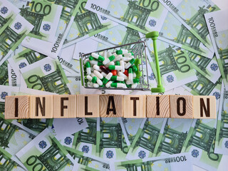 Money for medicines for health and inflation rise in price of pills