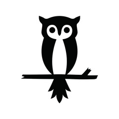 Black Owl flat logo template