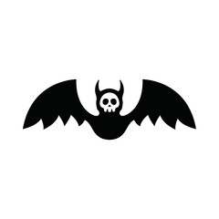 Black Bat logo vector. Flying Bat vector