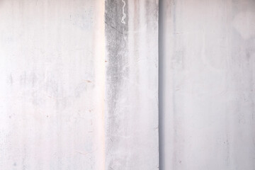 Old pole and concrete wall with stain dirty patterns white grey background