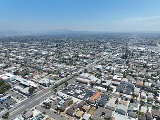 Fototapeta na wymiar Aerial view of North Park neighborhood in San Diego, California, United States.
