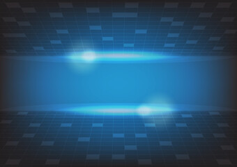 digital technology concept. Abstract Background high Technology. Blue Color with grid line and copy space. Vector Illustration