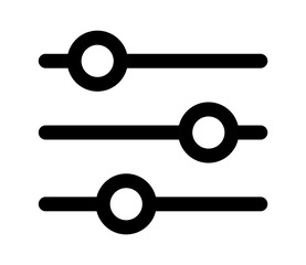 Search preferences or control filter sliders line art vector icon for apps and websites