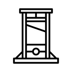 Guillotine or beheading capital punishment line art vector icon for games and websites