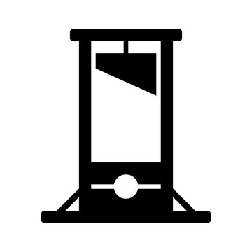 Guillotine or beheading capital punishment flat vector icon for games and websites