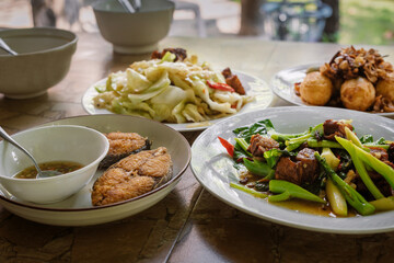 many food on the table,for family
