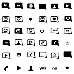 Black icons for the design of sites and profiles.
