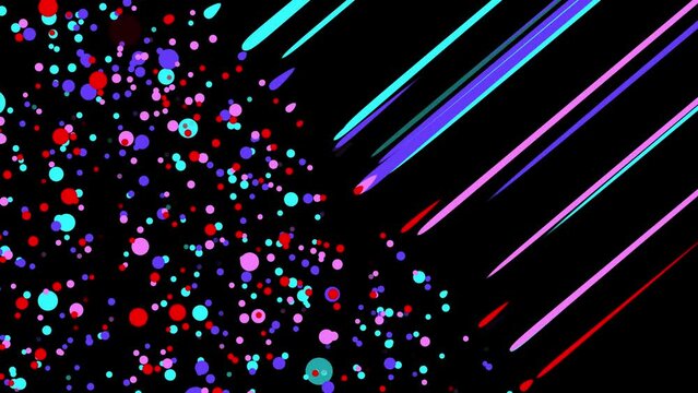 half particles and half line motion in bagground