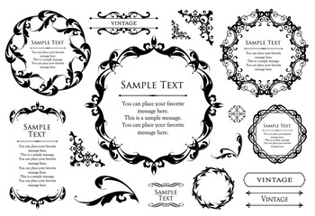 高級感のある　フレームデザイン　テンプレートセット　ラグジュアリー　ゴージャス　ビンテージ　アンティーク