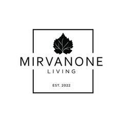 Living Logo Template with Wine Leaves