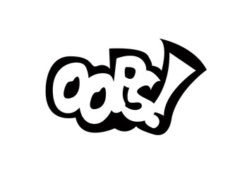 Oops. Creative lettering postcard. Calligraphy inspiration graphic design, typography element. Hand written postcard. White background.