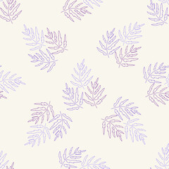 Floral pattern for bed linen textile. Unique seamless ornament of  flowers outlines. Mix plant, doodle on retro style light background. Simple art design pattern for textile, fabric and print. Vector