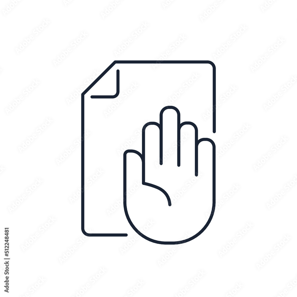 Aufkleber restriction of access to data. closed, private information. vector linear icon isolated on white bac