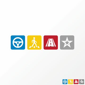 Simple and unique road symbol for rider, crossing, prohibited stop or warning star image graphic icon logo design abstract concept vector stock. Can be used as a related to home sign or instruction