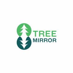 tree mirror logo Design vector for botanical