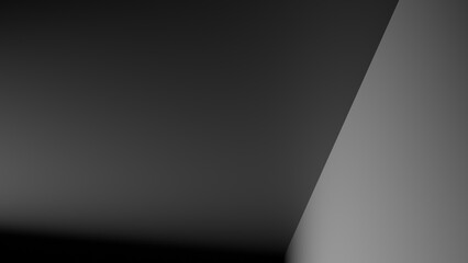 Naklejka premium Black background with intense light seeing on one side with intense shadow