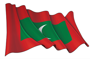 Waving Flag of Maldives