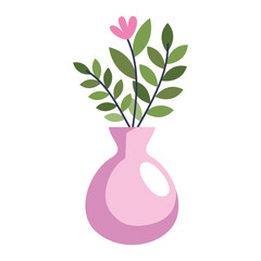 flowers in lilac vase