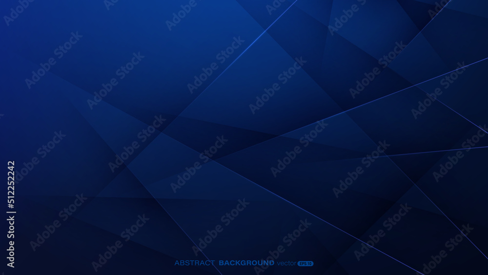 Canvas Prints dark blue abstract background with triangle, lines and light composition