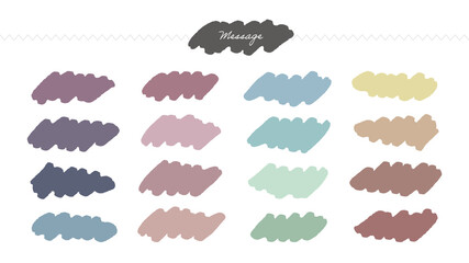 マーカーで試し書きしたようなラフな手描きのイラスト - ニュアンスカラーセット