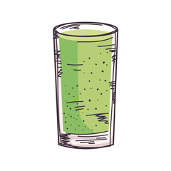 green drink glass