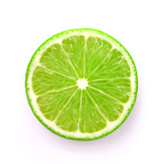 Lime slice on white background.