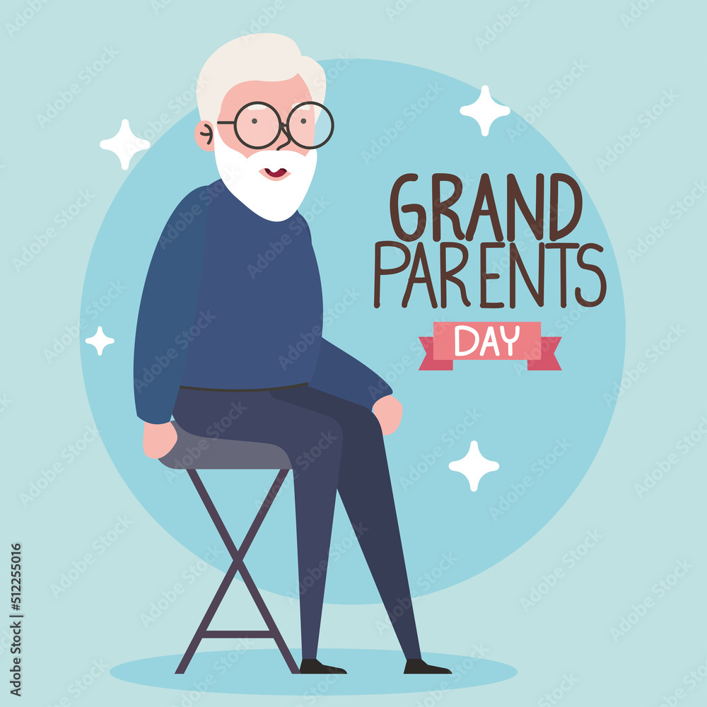 Canvas Prints grandparents day lettering postcard