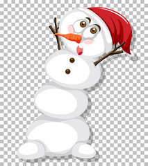 A snow man on grid background