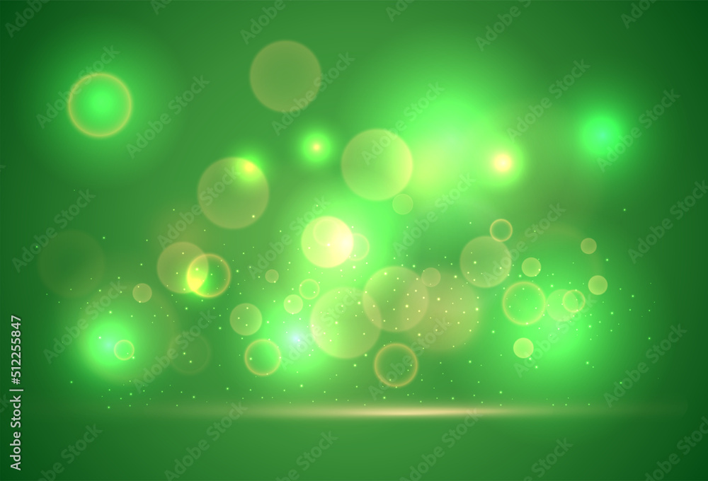 Poster spring green bokeh abstract light background.