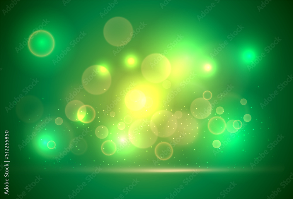 Poster spring green bokeh abstract light background.